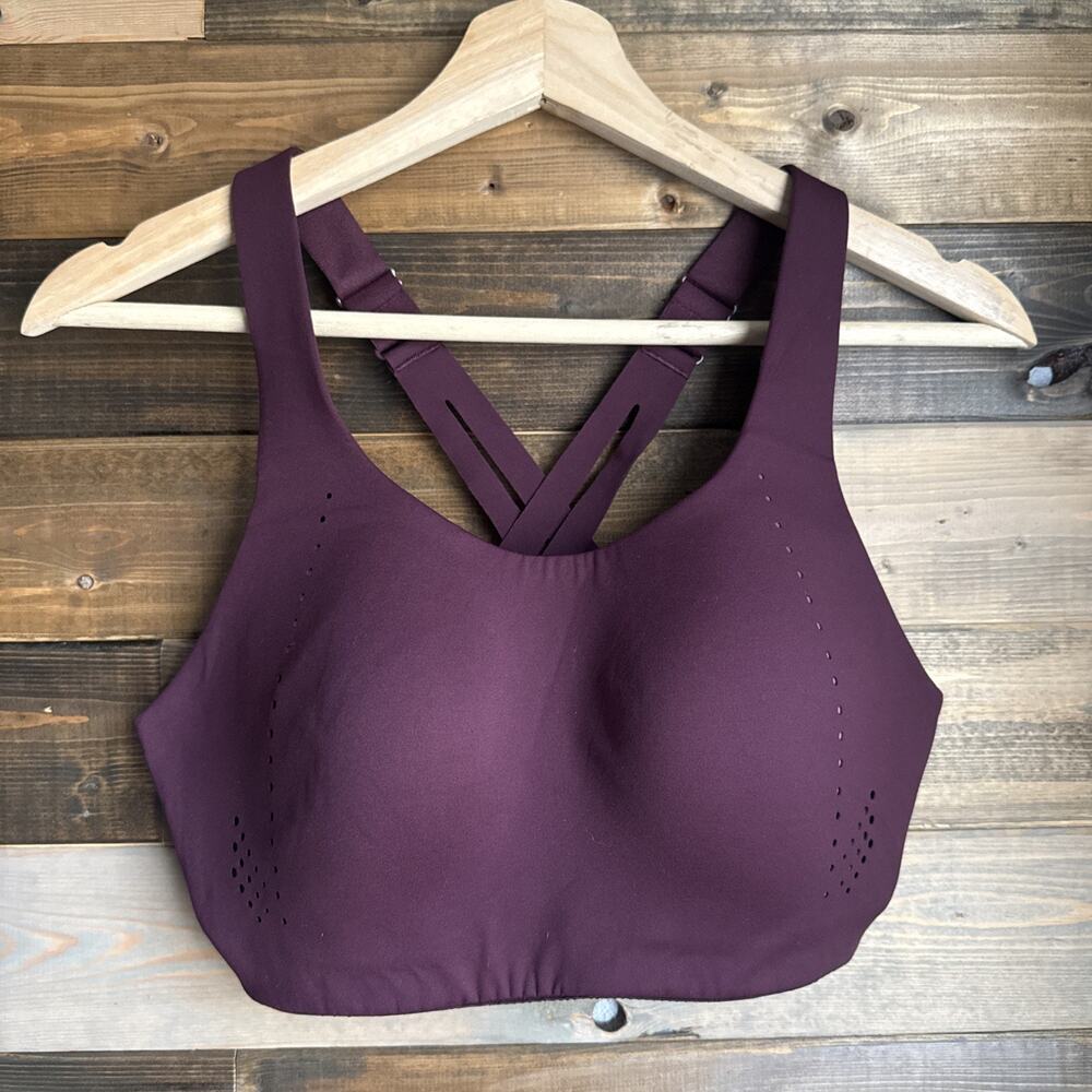 Lululemon AirSupport Bra 34D Deep Purple High Support Crossback Sports Bra